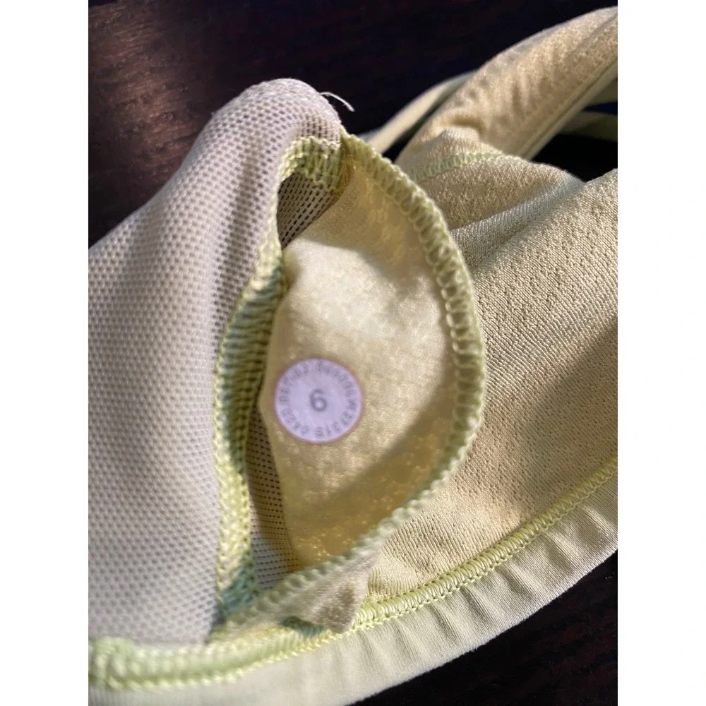 Lululemon Free To Be Wild Sports Bra Size 6 Lime Green‎ Strappy Back Luxtreme